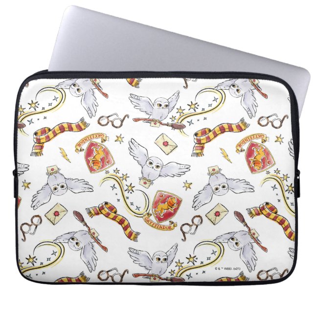 Housse Pour Ordinateur Portable Aquarelle Motif HEDWIG GRYFFINDOR™ (Devant)