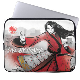 Housse Pour Ordinateur Portable Aquarelle Mulan "Live By Honor"