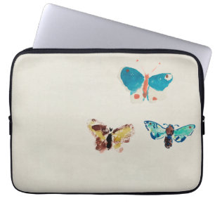 Housse Pour Ordinateur Portable Aquarelle papillons bleus vintages. Odilon Redon