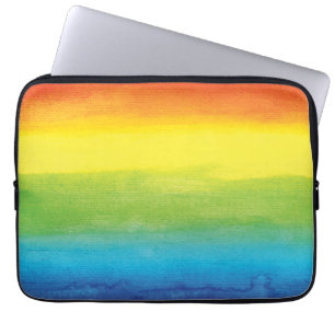 Housse Pour Ordinateur Portable Aquarelle Rainbow Pride brillant Vibrant