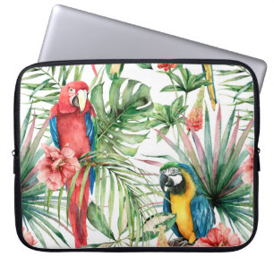 Housse Pour Ordinateur Portable Aquarelle tropicale sans coutures motif avec perro