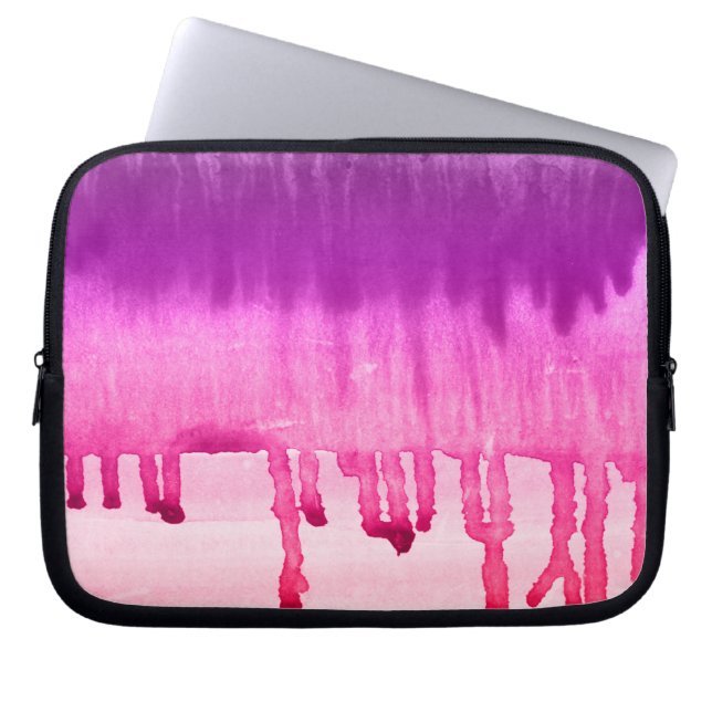 Housse Pour Ordinateur Portable Aquarelle violet cool Ombre Design (Devant)