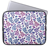 Aquarelle violet et bleu feuillage fleuri motif