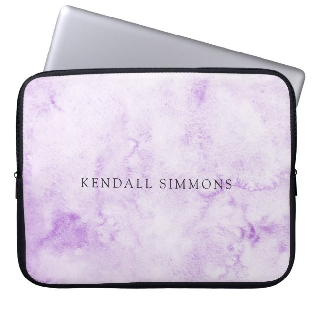 Housse Pour Ordinateur Portable Aquarelle violette élégant (Devant)