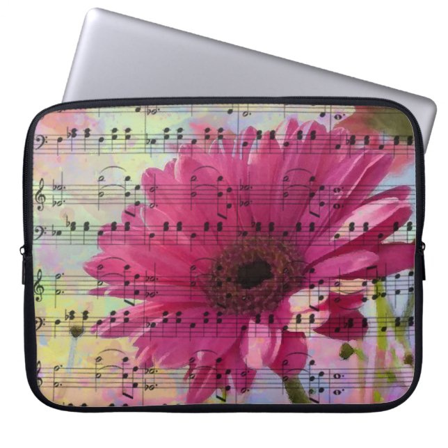 Housse Pour Ordinateur Portable Aquarelles girly tendance mignonnes fleurs Gerbera (Devant)