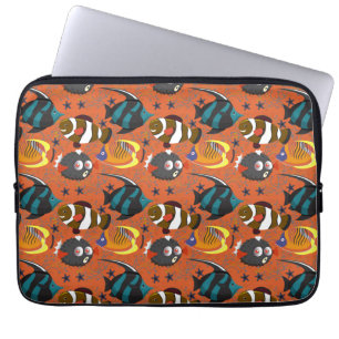 Housse Pour Ordinateur Portable Aquatic animals pattern   ocean underwater life 42