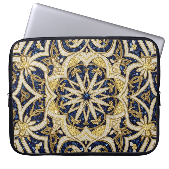Housse Pour Ordinateur Portable arabesque blue mosaic (Devant)