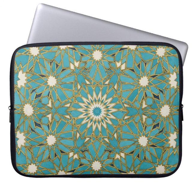 Housse Pour Ordinateur Portable arabesque turquoise (Devant)