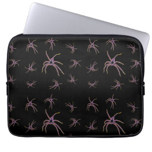Housse Pour Ordinateur Portable Araignées De Chasse Sur Noir,