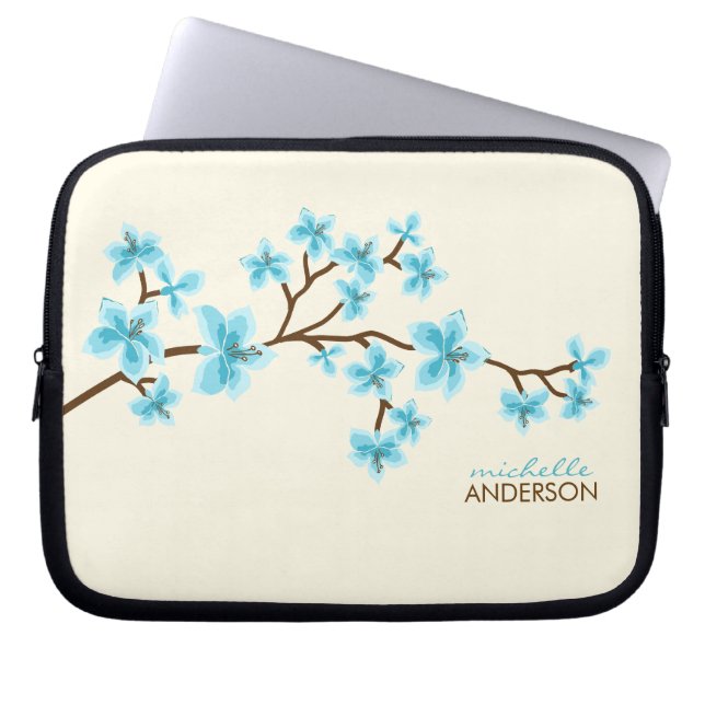 Housse Pour Ordinateur Portable Arbre de fleurs de cerisier d'Aqua (Devant)