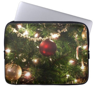Housse Pour Ordinateur Portable Arbre de Noël I Vacances Plutôt vert et rouge