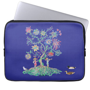 Housse Pour Ordinateur Portable Arbre de vie et canards colverts