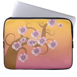 Housse Pour Ordinateur Portable Arbre Spiral Avec Couvercle Carnet Fleur 13"