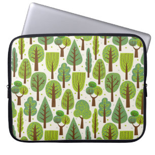 Housse Pour Ordinateur Portable Arbres d'été : Motif vert sans joint