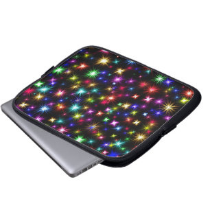 Housse Pour Ordinateur Portable Arc-en-ciel brillant Étincelles, Étoiles et feux d