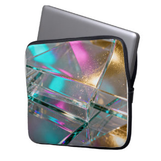 Housse Pour Ordinateur Portable Arc-en-ciel iridescent - Paillettes holographiques