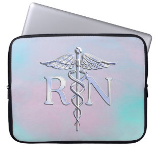 Housse Pour Ordinateur Portable Argent comme RN Caduceus Médicale Mère Pearl