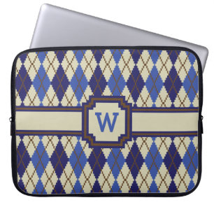 Housse pour ordinateur portable Argyle Scone Bleue