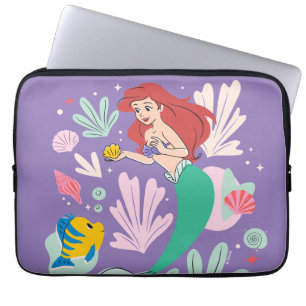 Housse Pour Ordinateur Portable Ariel & Flounder’s Undersea Shell-abration !