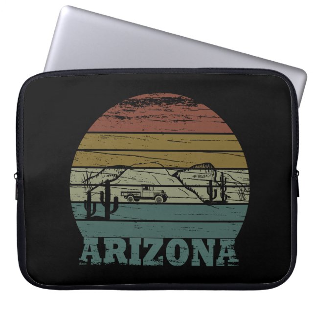 Housse Pour Ordinateur Portable arizona état coucher de soleil vintage paysage az (Devant)
