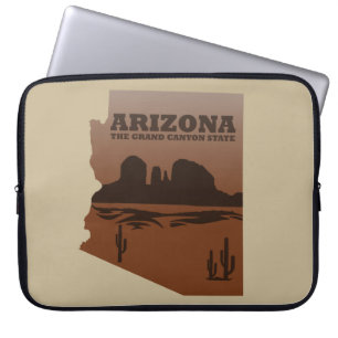 Housse Pour Ordinateur Portable Arizona state map vintage