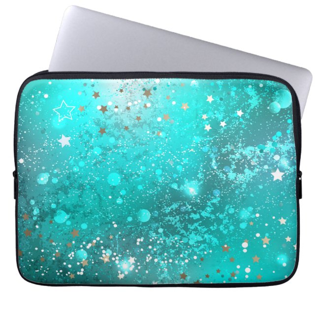 Housse Pour Ordinateur Portable Arrière - plan à huile Turquoise de la menthe (Devant)