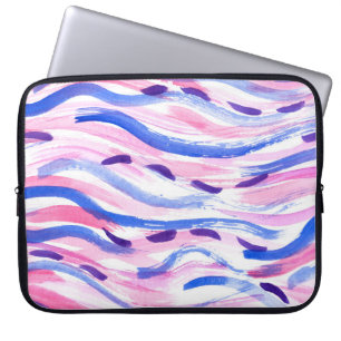 Housse Pour Ordinateur Portable arrière - plan d'aquarelle rayée Abstrait. Brosse