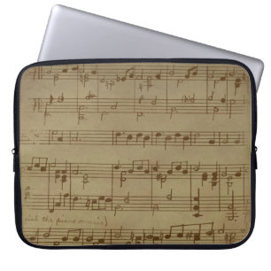 Housse Pour Ordinateur Portable Arrière - plan de musique vintage