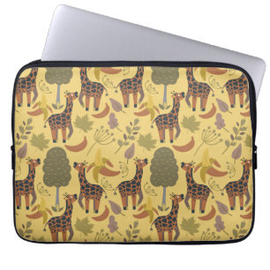 Housse Pour Ordinateur Portable Arrière - plan jaune motif sans soudure