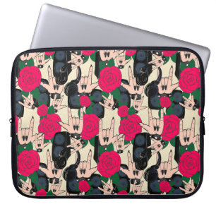 Housse Pour Ordinateur Portable Arrière - plan Rock sans couture. musique Abstrai