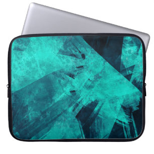 Housse Pour Ordinateur Portable Art abstrait bleu déchiqueté cool