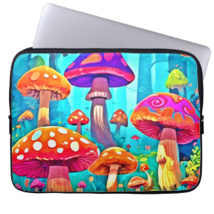 Housse Pour Ordinateur Portable Art de champignon géant de dessin animé