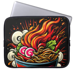 Housse Pour Ordinateur Portable Art de rue de nouilles japonaises Ramen épicé