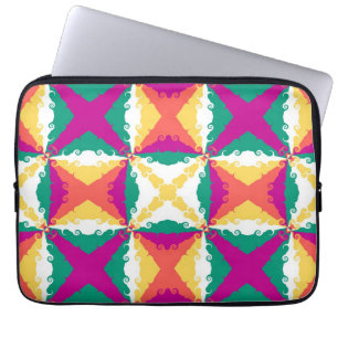 Housse Pour Ordinateur Portable Art Déco Colorful Swirl Retro Art Abstrait