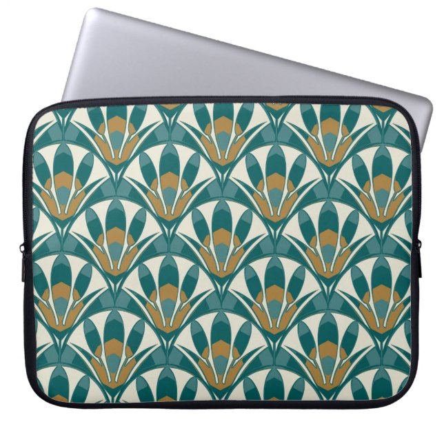 Housse Pour Ordinateur Portable Art déco motif floral abstrait sans soudure. Décor (Devant)