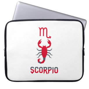 Housse Pour Ordinateur Portable Art Géométrique Minimaliste Scorpion Zodiaque