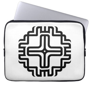Housse Pour Ordinateur Portable Art géométrique moderne croix lignes