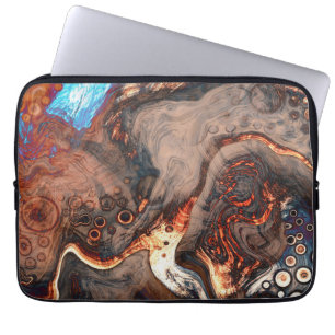 Housse Pour Ordinateur Portable Art moderne Brown, bleu et orange