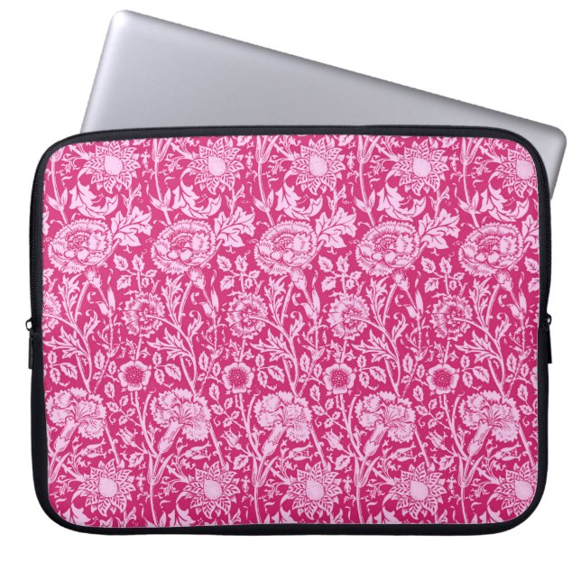 Housse Pour Ordinateur Portable Art Nouveau Carnation Damask, Fuchsia rose (Devant)