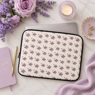 Housse Pour Ordinateur Portable Art Nouveau motif floral violet – Vintage