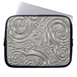 Housse Pour Ordinateur Portable Art nouveau victorien élégant en argent