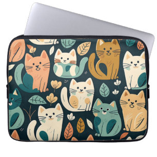 Housse Pour Ordinateur Portable Artsy Chat Motif mignonne