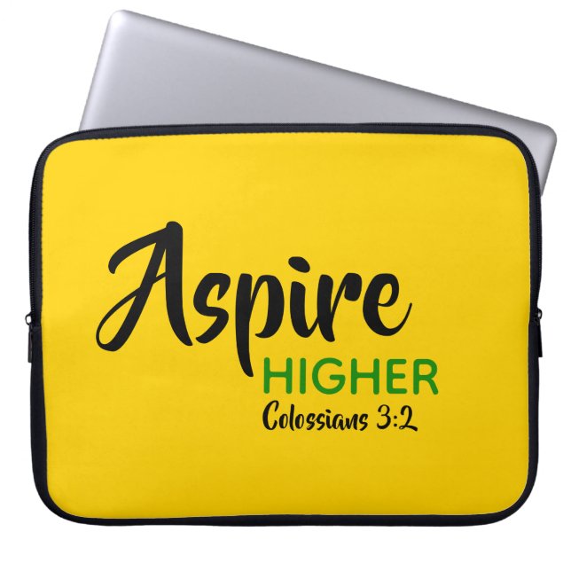 Housse Pour Ordinateur Portable ASPIRE HAUT Jaune Inspirationnel chrétien (Devant)
