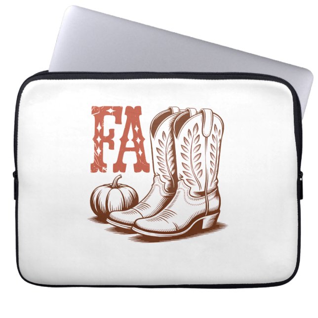 Housse Pour Ordinateur Portable Automne Automne Cowgirl Citrouille (Devant)