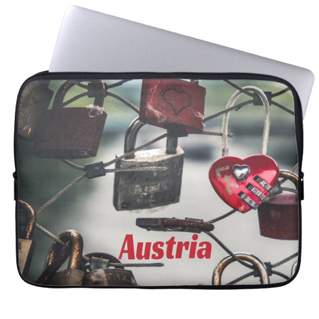 Housse Pour Ordinateur Portable Autriche Love Locks Pont Salzbourg (Devant)