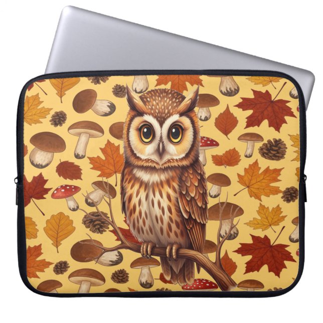 Housse Pour Ordinateur Portable Autumn Owl And Leaves (Devant)