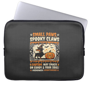 Housse Pour Ordinateur Portable Avertissement de chien de Dachshund d'Halloween ef