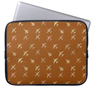 Housse Pour Ordinateur Portable Avions de combat, sur bronze foncé