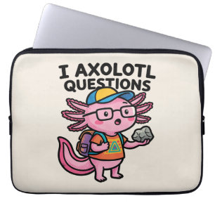 Housse Pour Ordinateur Portable Axolotl nerd sarcastique je pose des questions sur