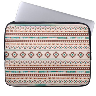 Housse Pour Ordinateur Portable Aztec Rusts Crème Turquoise Motifs mélangés Motif